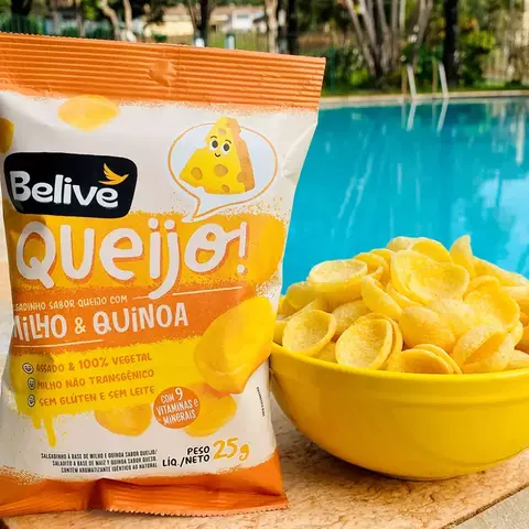 Salgadinho de Queijo Sem Glúten Sem Leite Com Vitaminas Belive 25g