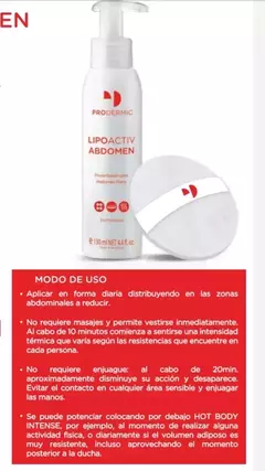 Lipoactiv Abdomen Plano Reductor Quema Grasa 130ml Prodermic - Insumos LF