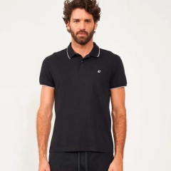 POLO COLCCI M PRETA FRISO 03159