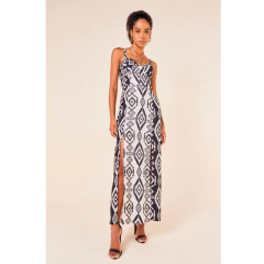 VESTIDO LONGO MIX EST NAVAJO P EST NAVAJO PRETO