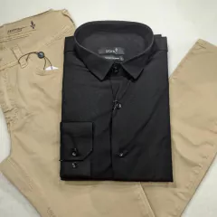 CAMISA ML SIBRA G ELASTANO PRETA 100001