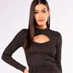 BLUSA DOCE G PRETO BRILHO 103593