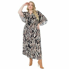 VESTIDO LISAMOUR P/46 PRETO FOLHAGEM 201700