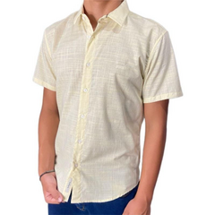 CAMISA MC KING P AMARELO LINHO SLIM 21204