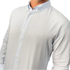 CAMISA ML KING P AZUL CLARO SLIM RISCAS 21230