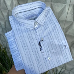 CAMISA MC SIBRA M LISTRADA CINZA 3835