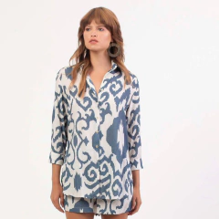 CAMISA FEM SLY M ESTAMPA AZUL 480067