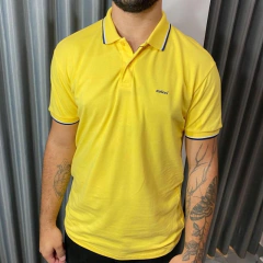 POLO COLCCI M FRISO BRANCO/PRETO AMARELO KAFRA 53796