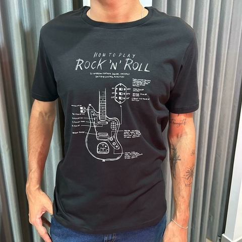 CAMISETA ESTAMPADA ROCK N ROLL KINGEJOE PRETO P