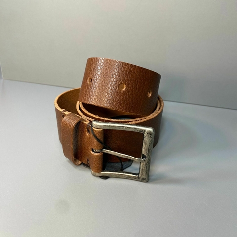 CINTO COURO COSTURAS LATERAIS KINGEJOE OCRE P