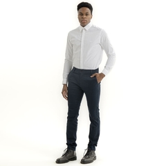 CAMISA SOCIAL ELASTANO KINGEJOE SLIM MAN AZUL CL P - loja online
