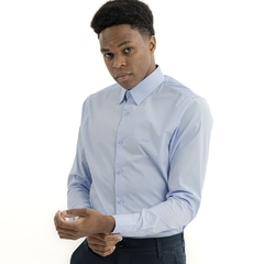 Imagem do CAMISA SOCIAL ELASTANO KINGEJOE SLIM MAN AZUL CL P
