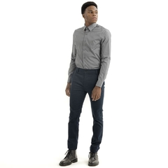 CAMISA SOCIAL ELASTANO KINGEJOE SLIM MAN AZUL CL P - loja online