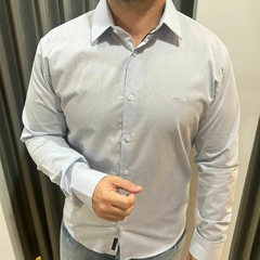 CAMISA SOCIAL KINGEJOE SLIM MANGA LONGA AZUL CL M
