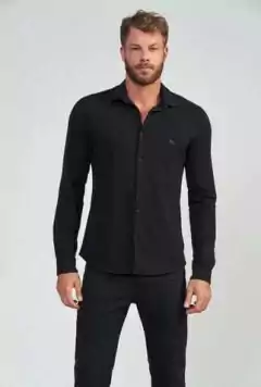 CAMISA CASUAL MASC ML PRETO
