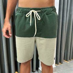 BERMUDA MOLETOM BICOLOR KINGEJOE COMFORT VERDE MILITAR 38 na internet