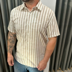 CAMISA CASUAL LISTRADO KINGEJOE MC KAKI M