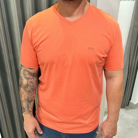 CAMISETA BASICA V BORDADO KINGEJOE SALMAO P - comprar online