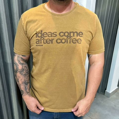 CAMISETA ESTONADA COFFEE IDEAS KINGEJOE OCRE P