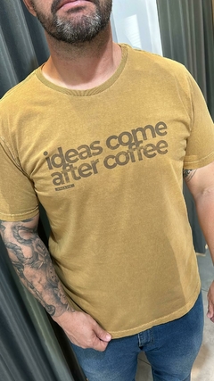CAMISETA ESTONADA COFFEE IDEAS KINGEJOE OCRE P - comprar online