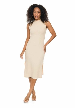 VESTIDO DOCE TRAMA CANELADO BEGE