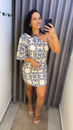 VESTIDO 1 OMBRO EST AZULEJOS EST AZULEJOS na internet