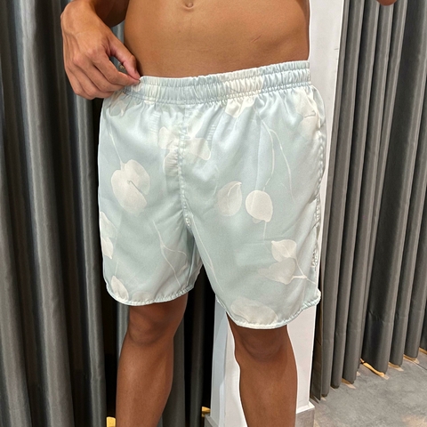 SHORT NYLON FLORAL AQUARELA KINGEJOE TRA AZUL CL 38