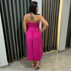 VESTIDO LINHO MIDI ROSE - comprar online