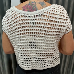 BLUSA CANOA TRICOT LUREX BRANCO - comprar online