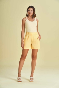 BLUSA CANELADA DOCE TRAMA AMARELO