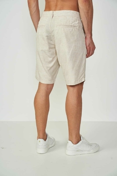 BERMUDA LINHO 38 AZUL DARKNESS - comprar online