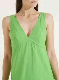VESTIDO LINHO P VERDE VEGAN - comprar online