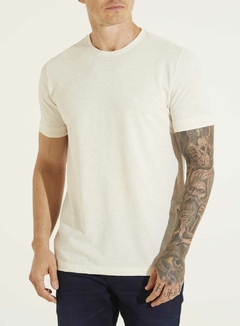 CAMISETA LINHO P BEGE/MARROM