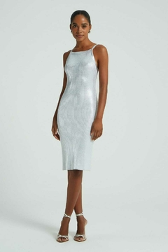 VESTIDO TRICOT DCT CTS FOIL PRATA