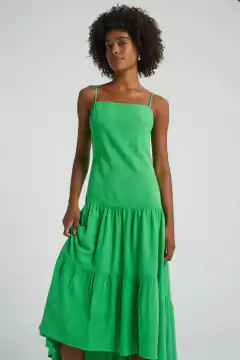 VESTIDO LONGO VISCOSE JACQUARD VERDE na internet