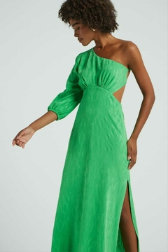 VESTIDO LONGO 1 OMBRO IKAT VERMELHO - Rouparia Conceito
