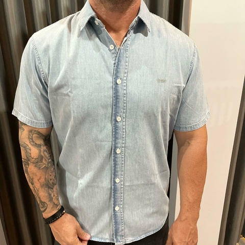 CAMISA JEANS KINGEJOE MC BLUE M