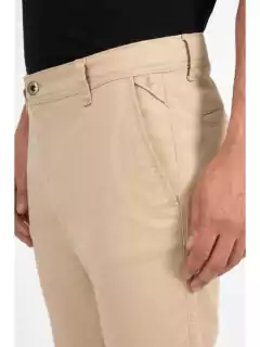 CALCA CHINO SKINNY CROPPED - KAKHI CLARO STONE - comprar online