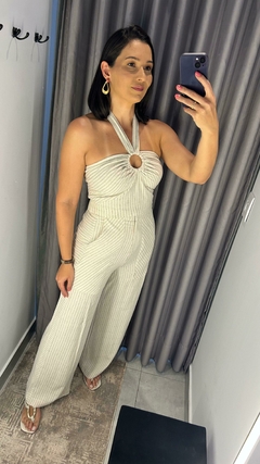 CROPPED LINHO RISCA DE GIZ NATURAL
