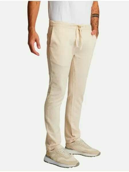 CALCA LINHO KINGEJOE SLIM AREIA 40