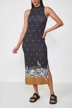 VESTIDO CANELADO ESTAMPADO P SOLENE II - comprar online