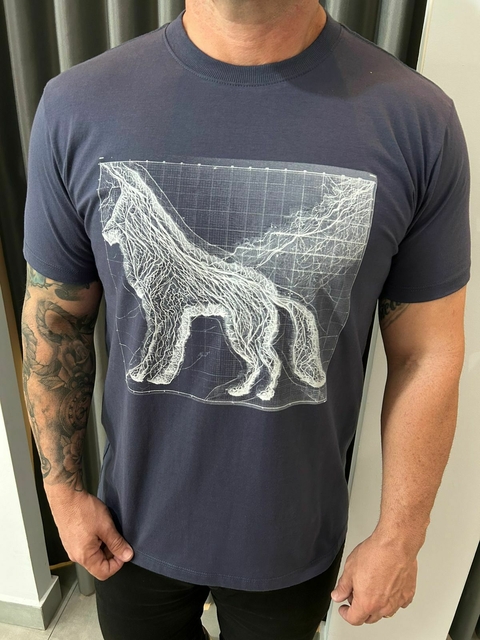 CAMISETA CASUAL MASC MC AZUL NAVY - comprar online