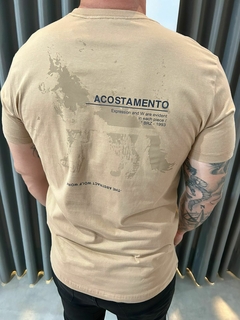 CAMISETA CASUAL MASC MC BEGE CAQUI na internet