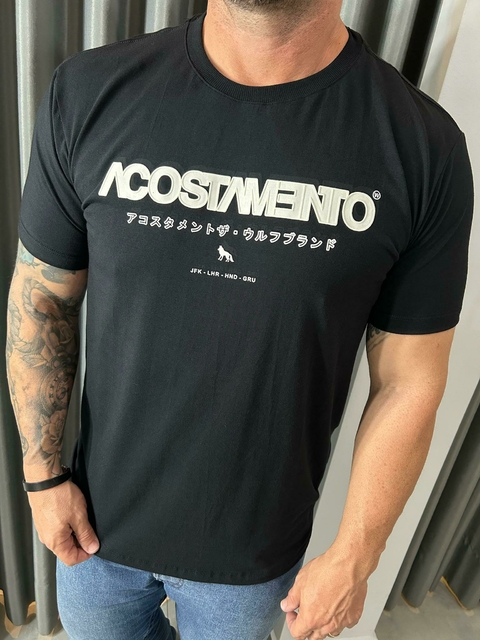 CAMISETA ELASTANO MASC MC PRETO - comprar online