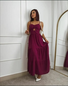 VESTIDO FEM ROUPARIA BORDO COM RECORTE - comprar online