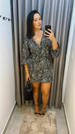 VESTIDO CURTO EST PAISLEY B EST PAISLEY BICOLOR - comprar online