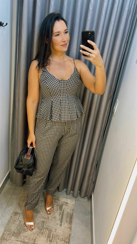 BLUSA MINI XADREZ PRETO - comprar online