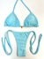 Top Cortininha e Tanga Lacinho Semi Fio Azul Céu - comprar online