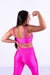 Conjunto Fitness Top Frente Única e Calça Básica Rosa Neon Canelado - Leve Beach Atacado