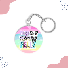 Chaveiro Espelho 5,5cm - Faça mais o que te faz feliz